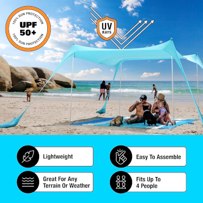 SUN NINJA Pop Up Beach Tent Sun Shelter